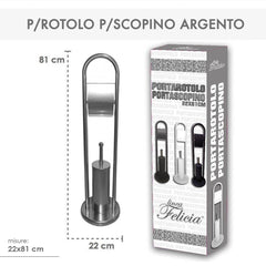 Felicia Porte Rouleau - Porte brosse toilette 136002 de 22 x 81 cm ARGENT