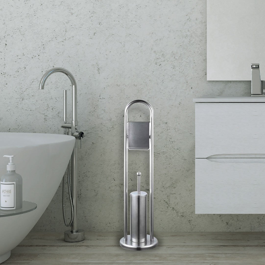 Felicia Porte Rouleau - Porte brosse toilette 136002 de 22 x 81 cm ARGENT