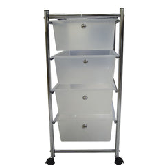 Panier multifonction Porte-objets esthéticiennes maison 4 tiroirs blancs , roues