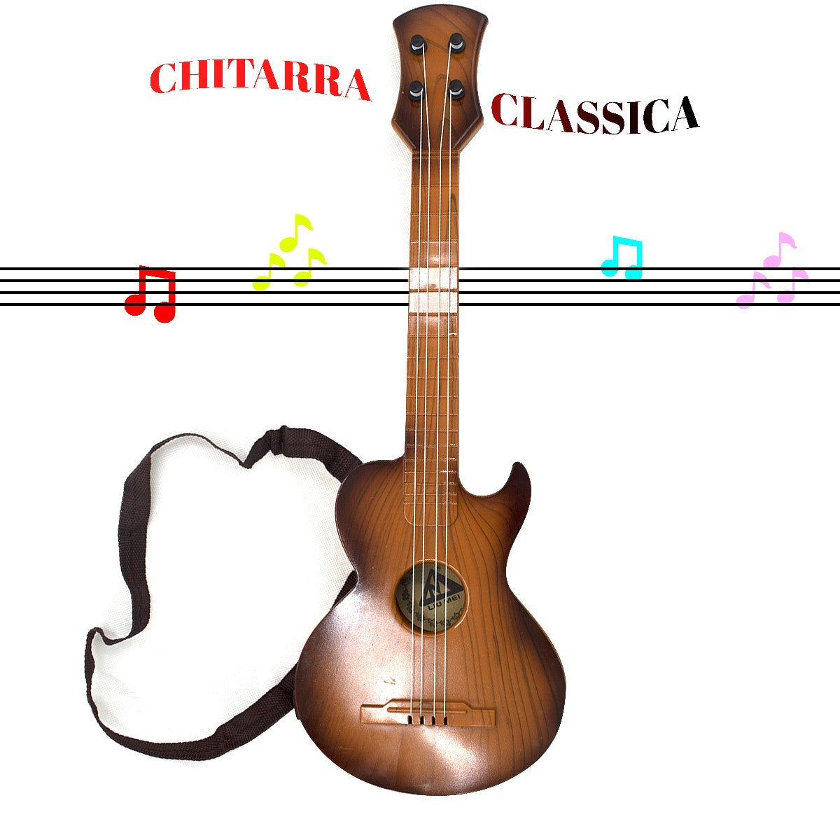 Remitoys Guitare classique pour enfants 082007 brun clair bois 41x17 cm