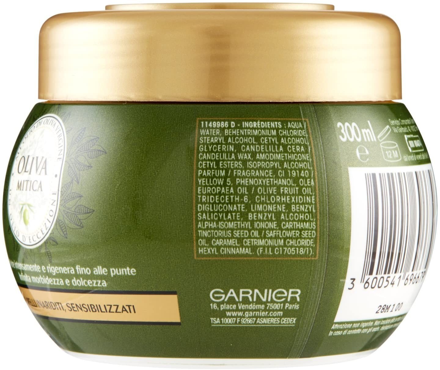 Ultra doux masque Garnier 696679 nourriture intense à l’huile d’olive 300ml