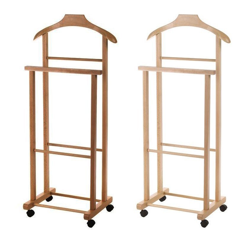 PORTEUR bois hêtre 2 montants 4 roues 43x33x105 h cm homme mort