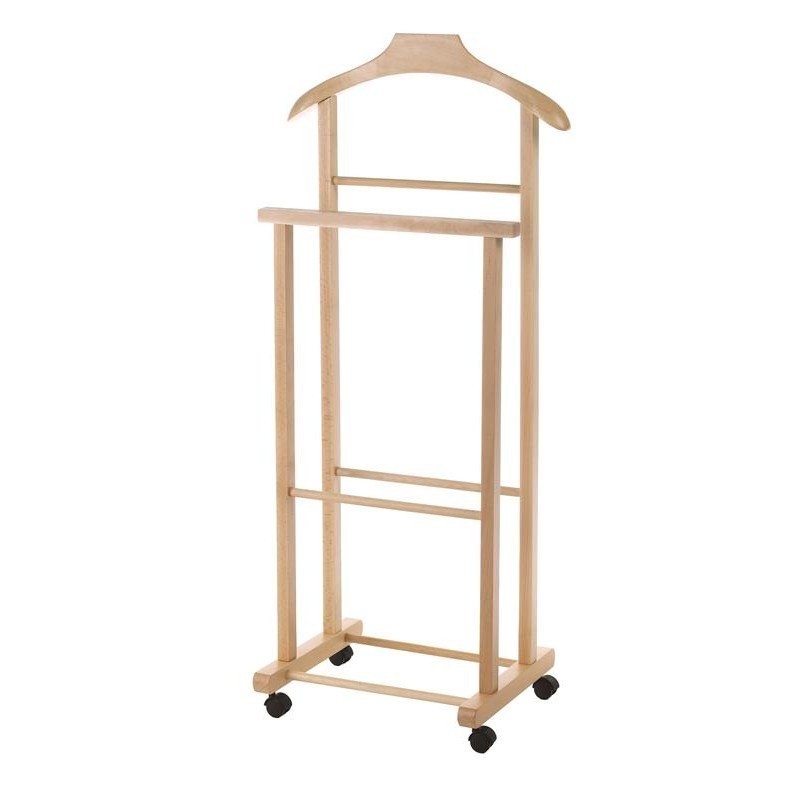PORTEUR bois hêtre 2 montants 4 roues 43x33x105 h cm homme mort