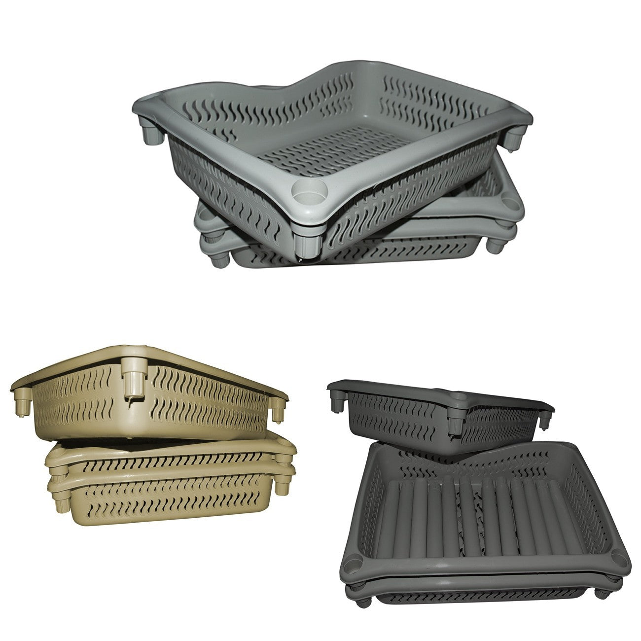 Chariot modulaire jusqu’à 4 paniers de fruits avec 36 x 28 x 9,5h cm
