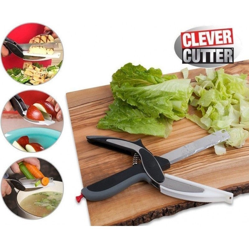 Smart Cutter 2 en 1 Ciseaux et Couteau 466359 Lames en acier et poignée souple