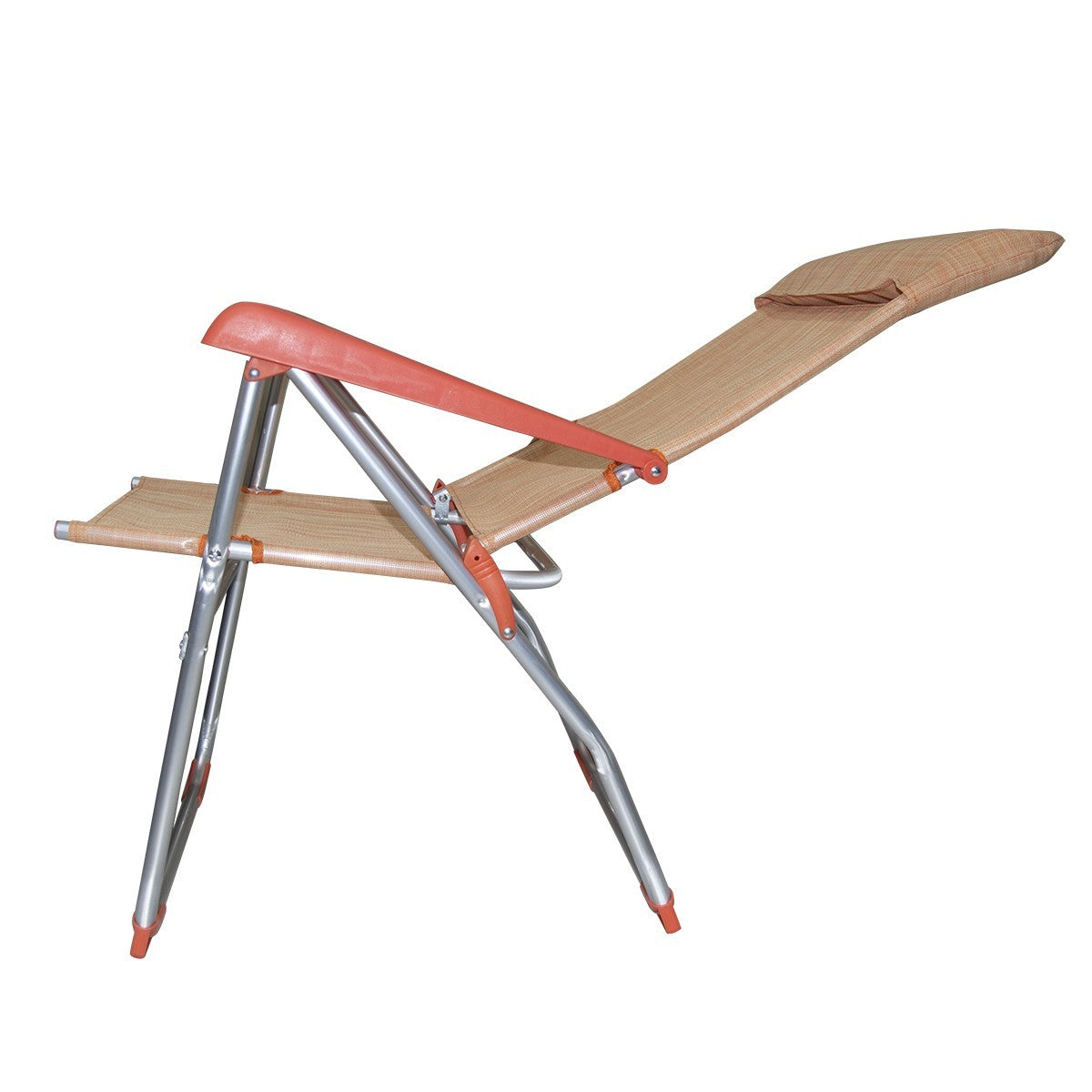 Chaise longue 379530 inclinable 8 positions avec accoudoirs tube 22mm aluminium