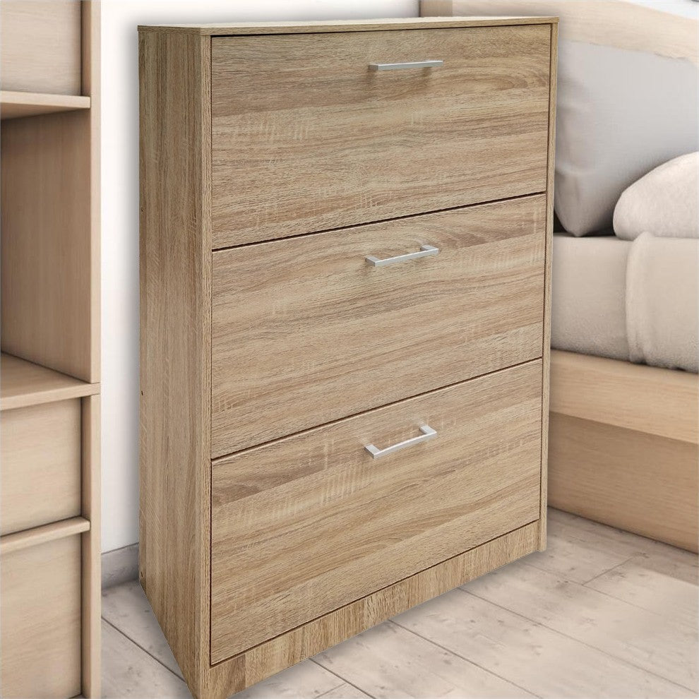 TWICE Chaussures 3 portes pliantes 63x24xh120 cm en bois MDF Double Profondeur