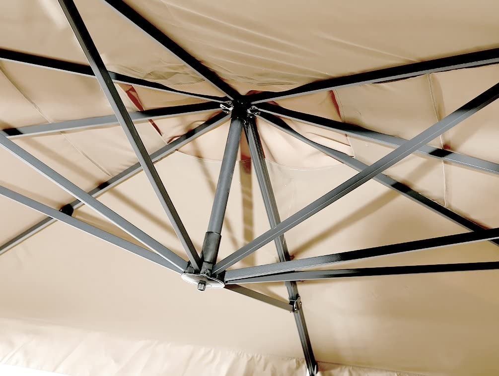 FUBUCA Parasol VENISE bras décentralisé carré 3x3mt ECRU, mât latéral