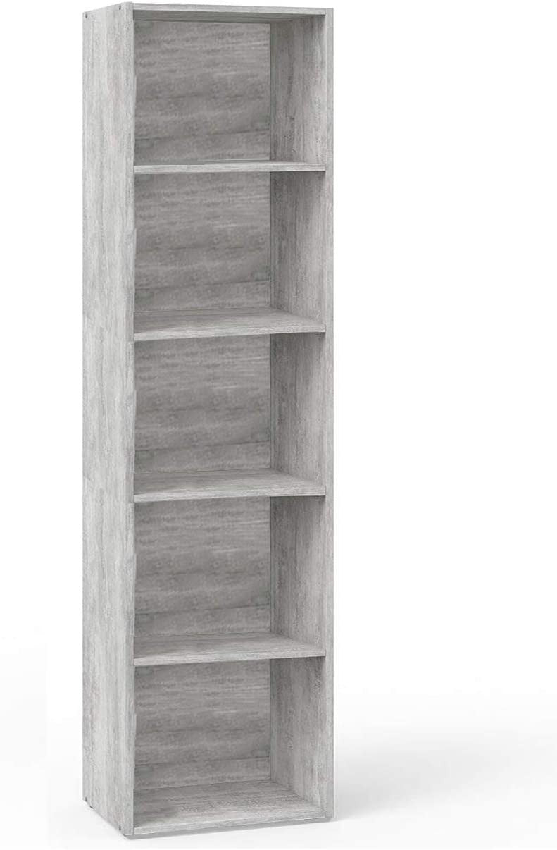 Ready 172 Bibliothèque en Bois MDF à 5 étagères 40x29x172H cm Salon Chambre