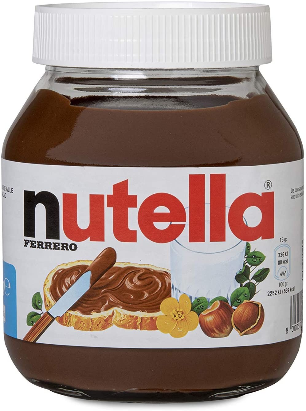 Boîte en verre Ferrero Nutella 600gr crème de noisette et de cacao