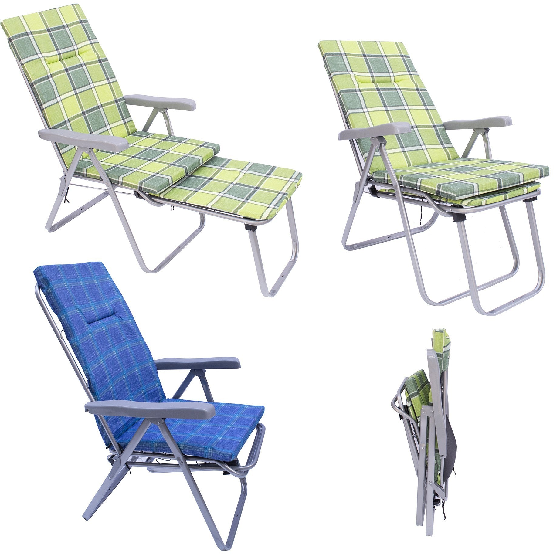 Chaise longue BOSTON pliante et inclinable 068250 avec repose-pieds amovible