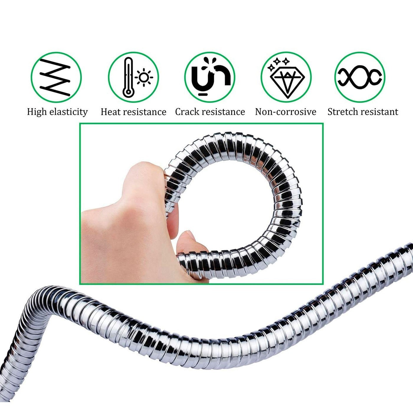 RILUX Flexible 150 cm en métal pour douche 368455 avec raccord 1/2"