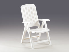 CARMEN chaise de jardin fauteuil pliant en polypropylène 104x61x59cm BLANC