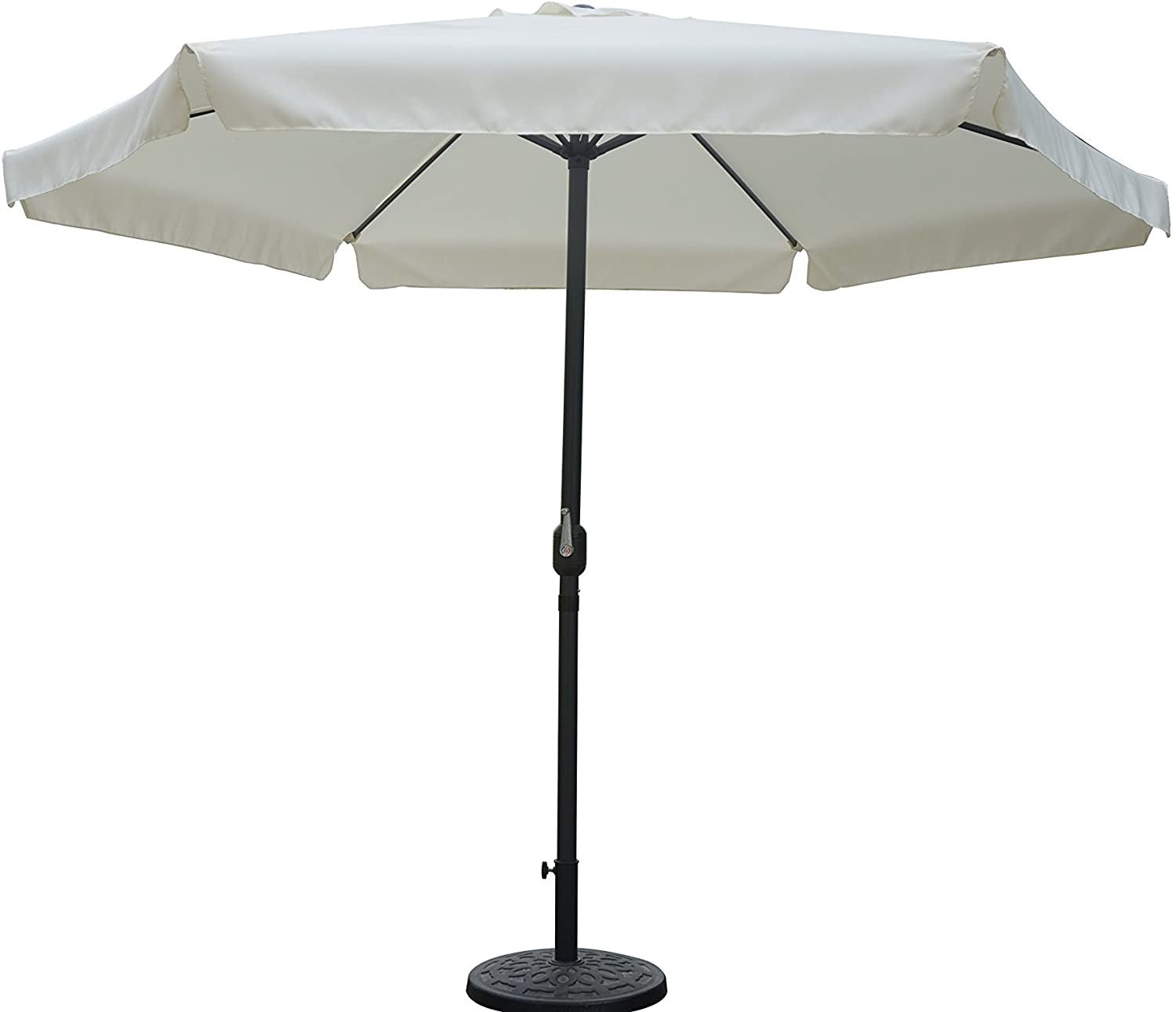 Parasol de jardin rond 3 x h2,4 mt avec Frange Round Structure en acier