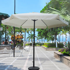 Parasol de jardin rond 3 x h2,4 mt avec Frange Round Structure en acier