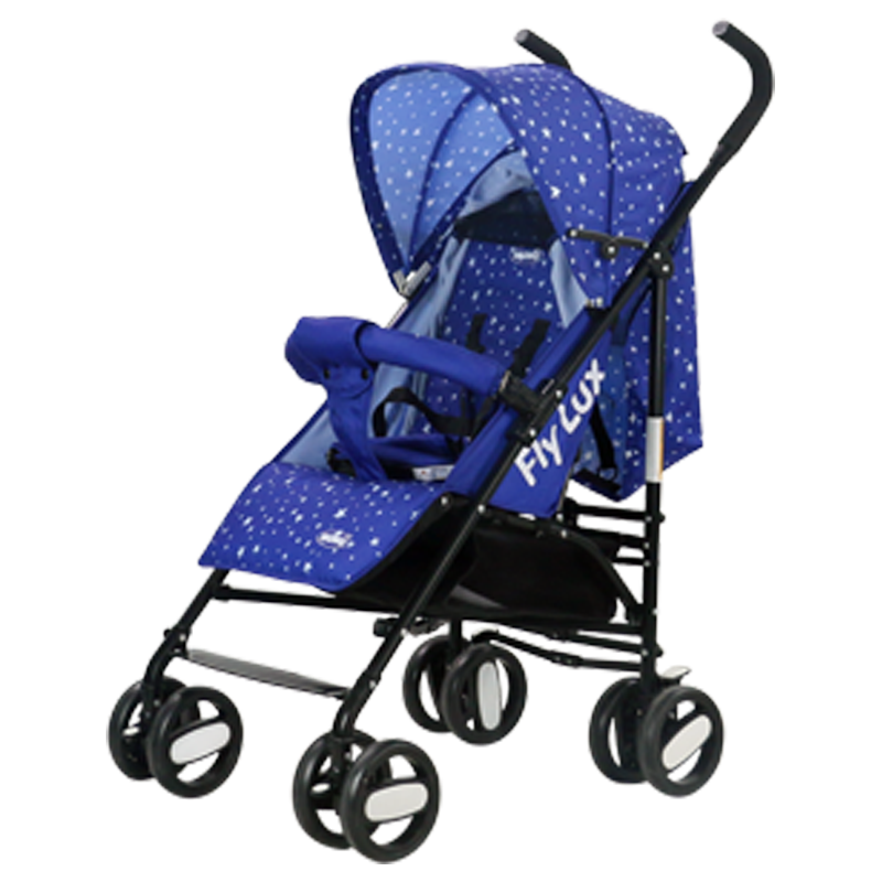 Poussette NUNU' Fly Lux NU-S200-BL bleue avec étoiles 516100 sac 105x50x63 cm