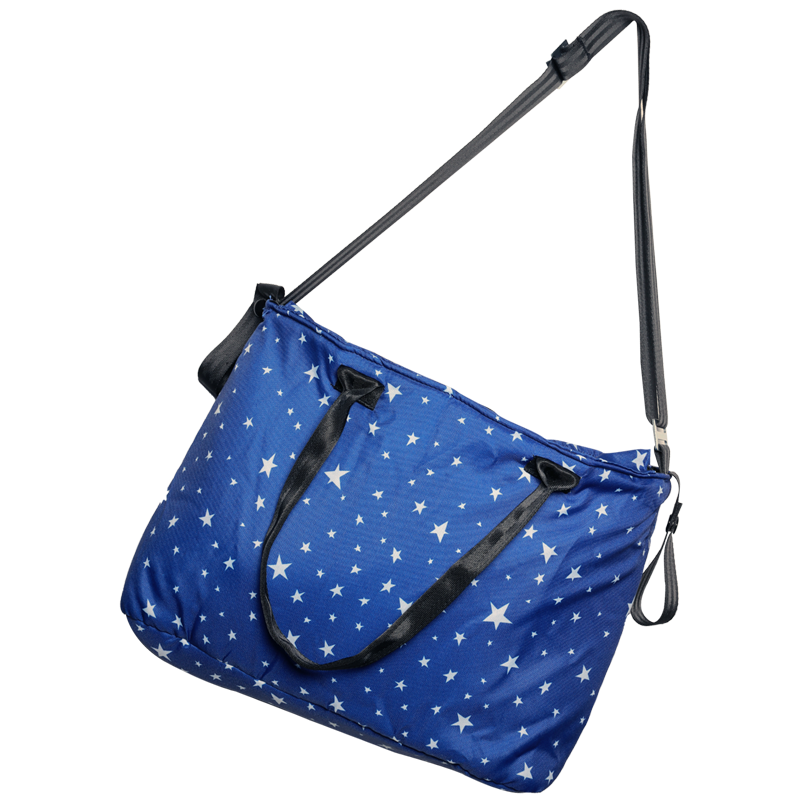Poussette NUNU' Fly Lux NU-S200-BL bleue avec étoiles 516100 sac 105x50x63 cm