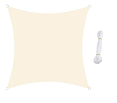 Drap ombragé CARRÉ 482445 Beige 5x5m attaches renforcées et corde en nylon