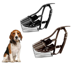Muselière à panier art. 5808 en acier et en cuir 9 cm pour les petits chiens