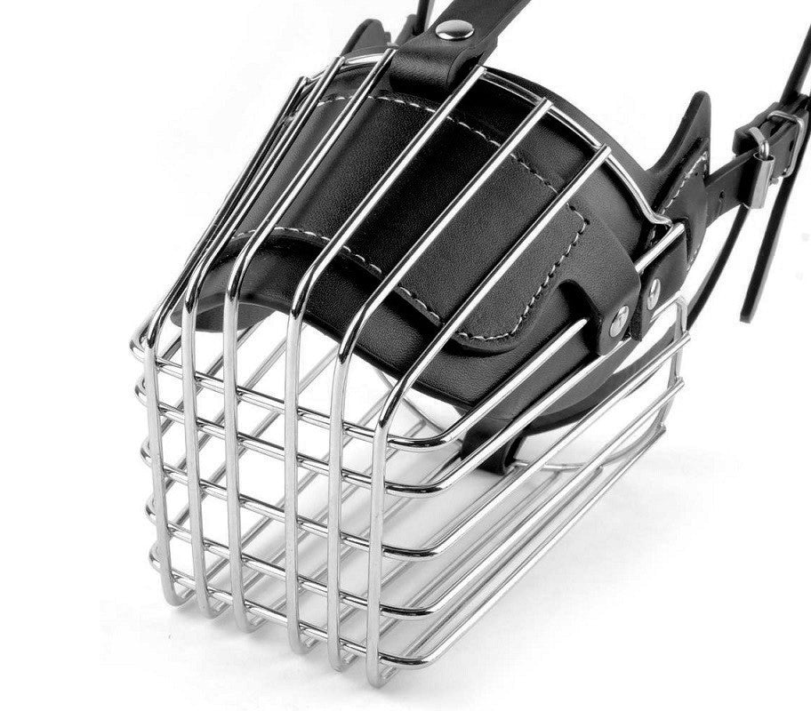 Muselière à panier art. 5808 en acier et en cuir 9 cm pour les petits chiens