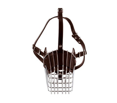 Muselière à panier art. 5808 en acier et en cuir 9 cm pour les petits chiens