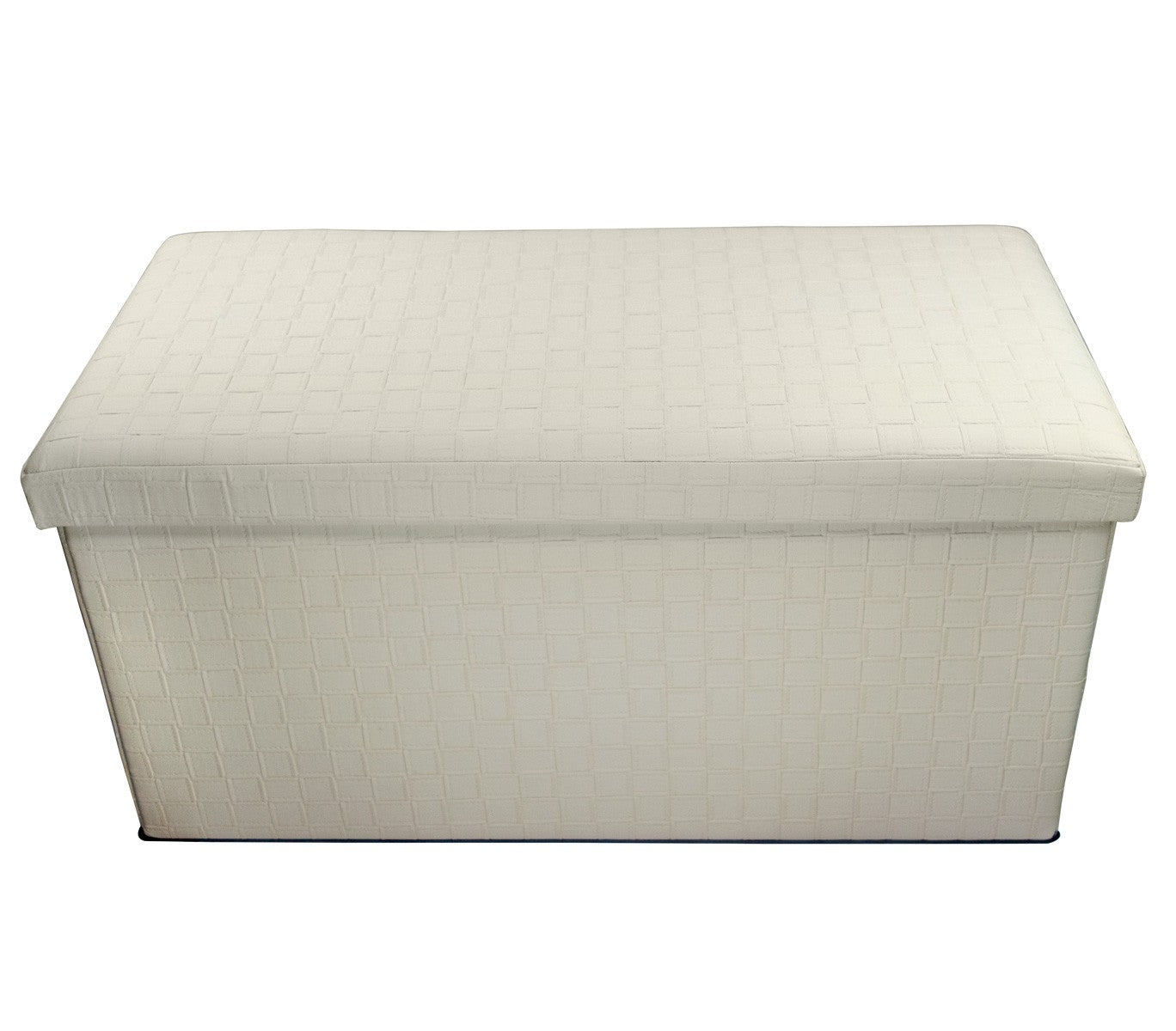 Pouf récipient pliable avec motif en relief en faux cuir 76x38x35 cm