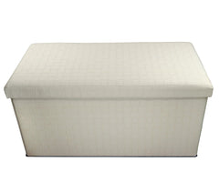 Pouf récipient pliable avec motif en relief en faux cuir 76x38x35 cm