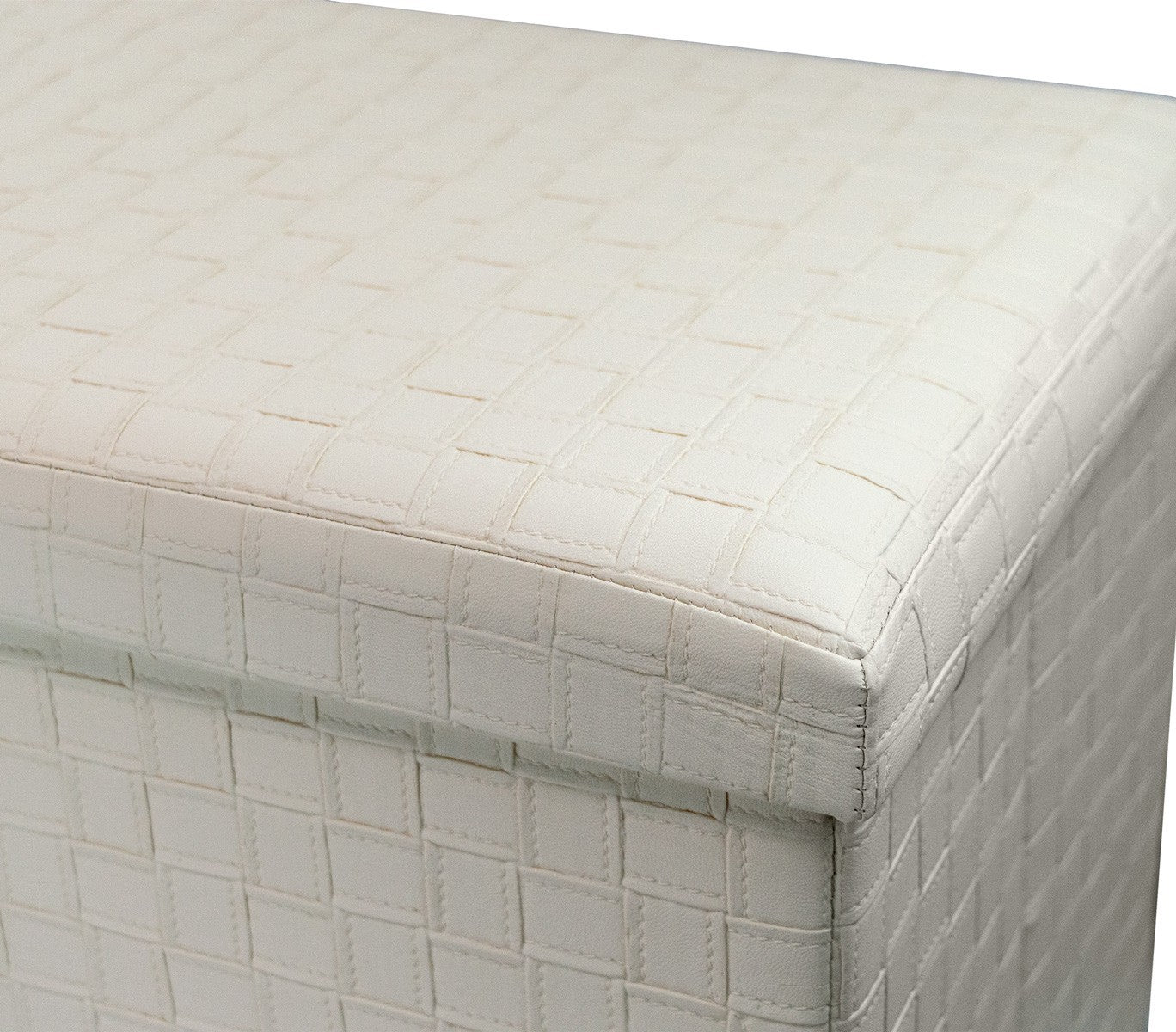 Pouf récipient pliable avec motif en relief en faux cuir 76x38x35 cm