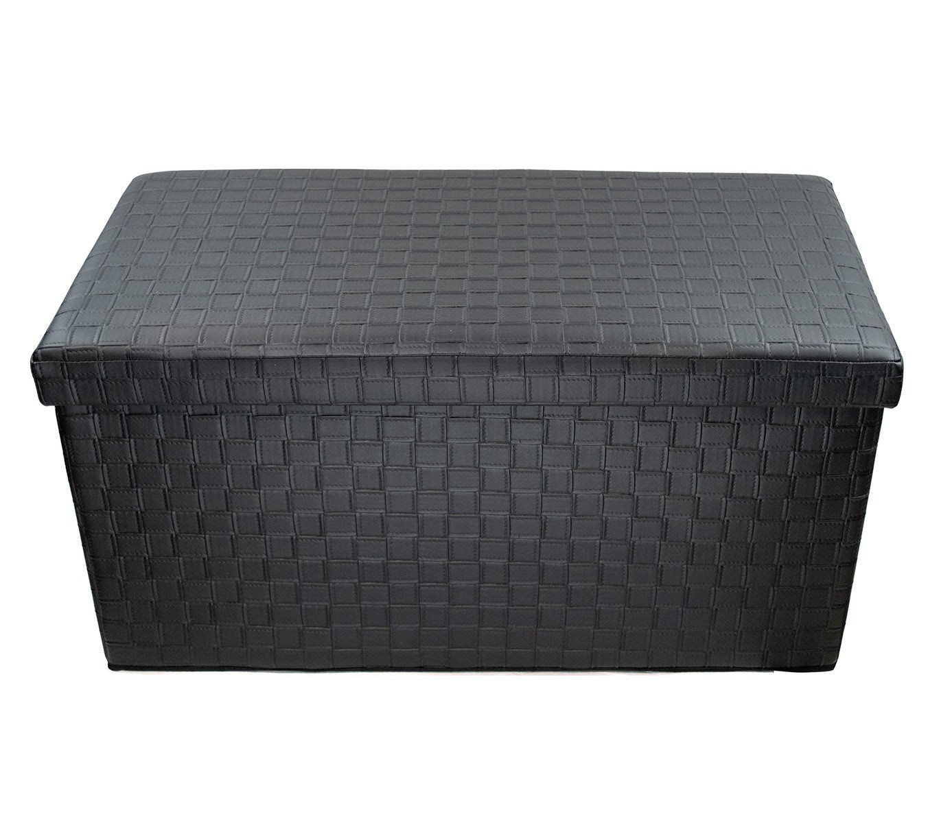 Pouf récipient pliable avec motif en relief en faux cuir 76x38x35 cm