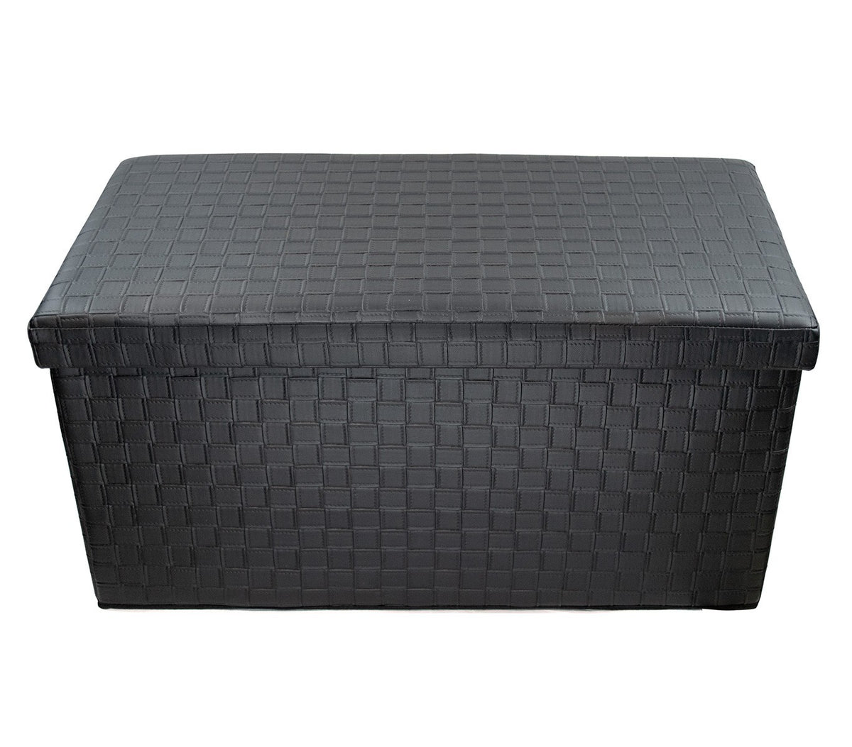 Pouf récipient pliable avec motif en relief en faux cuir 76x38x35 cm