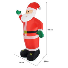 Père Noël gonflable 180h cm 785219 avec éclairage LED protection IP44