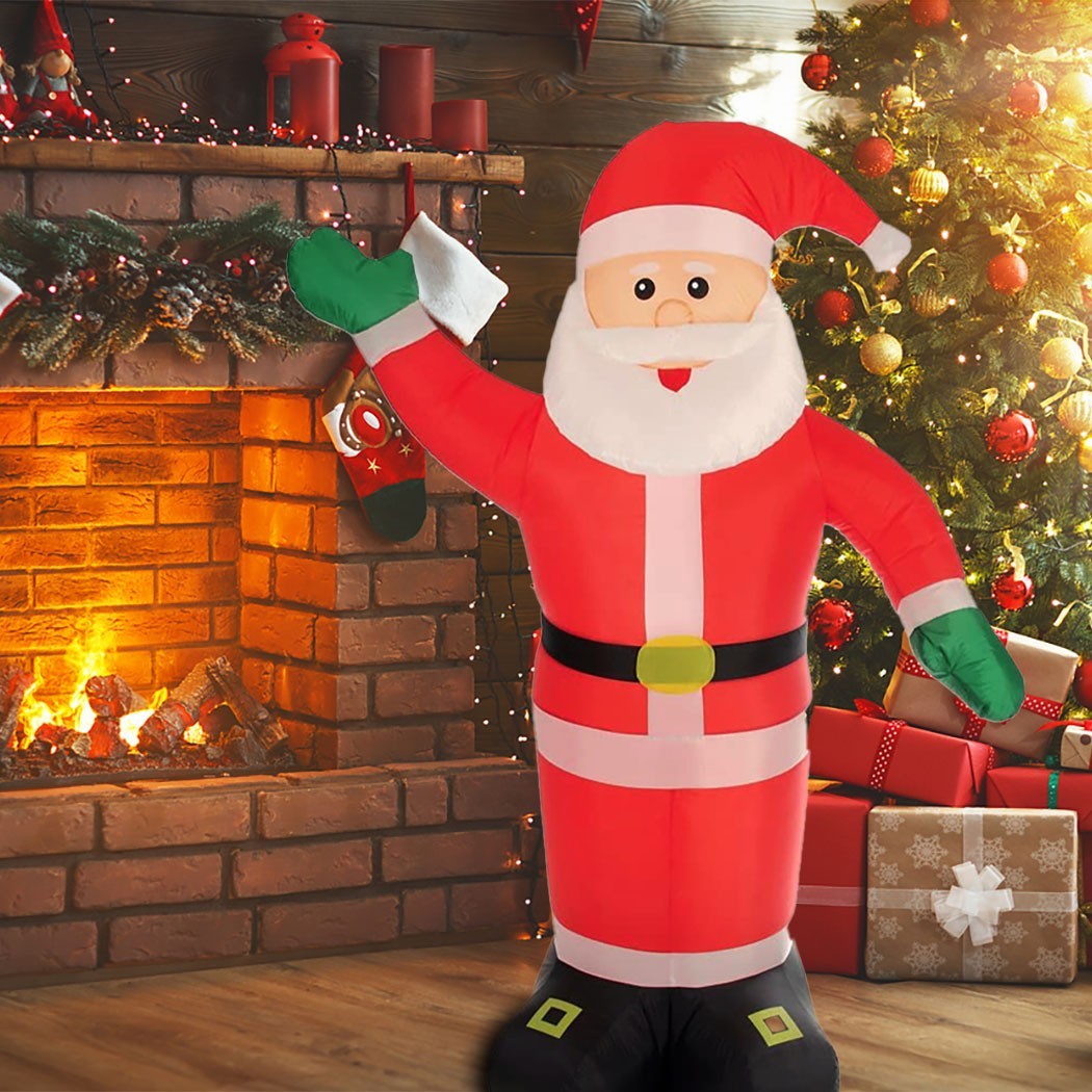 Père Noël gonflable 180h cm 785219 avec éclairage LED protection IP44