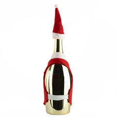 86765 Couvre-bouteilles de Noël en costume de Père Noël avec bonnet