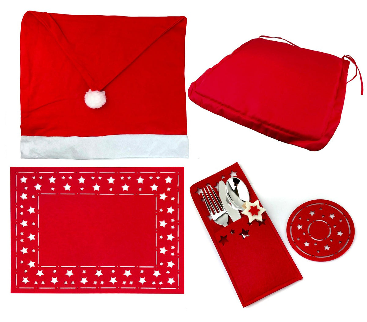 637388 Lot de 4 paquets de 7 pièces pour la décoration de la table  de noël