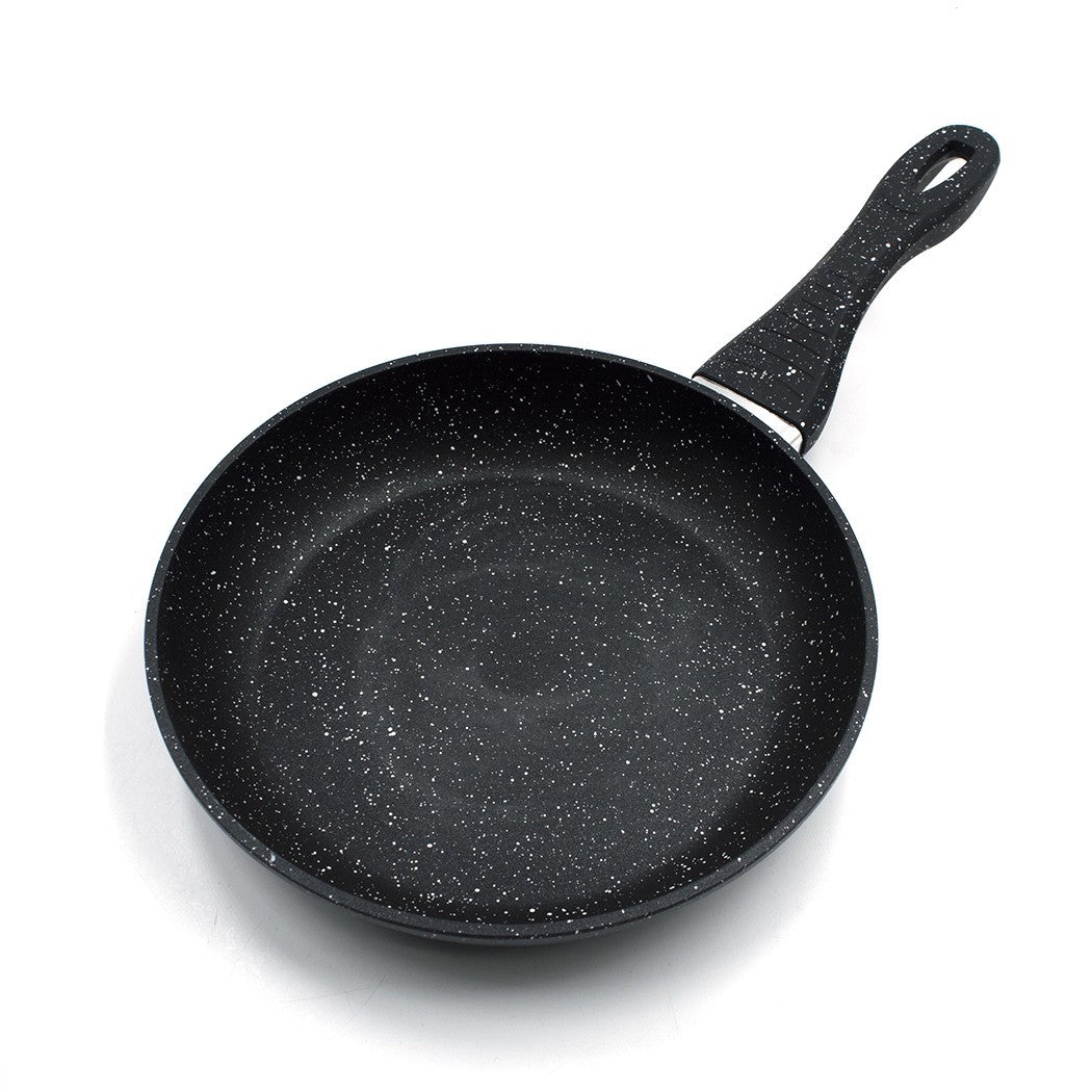 354001 DGBAVARIA Set de 3 poêles en pierre noire avec couvercles 24-28-32 cm
