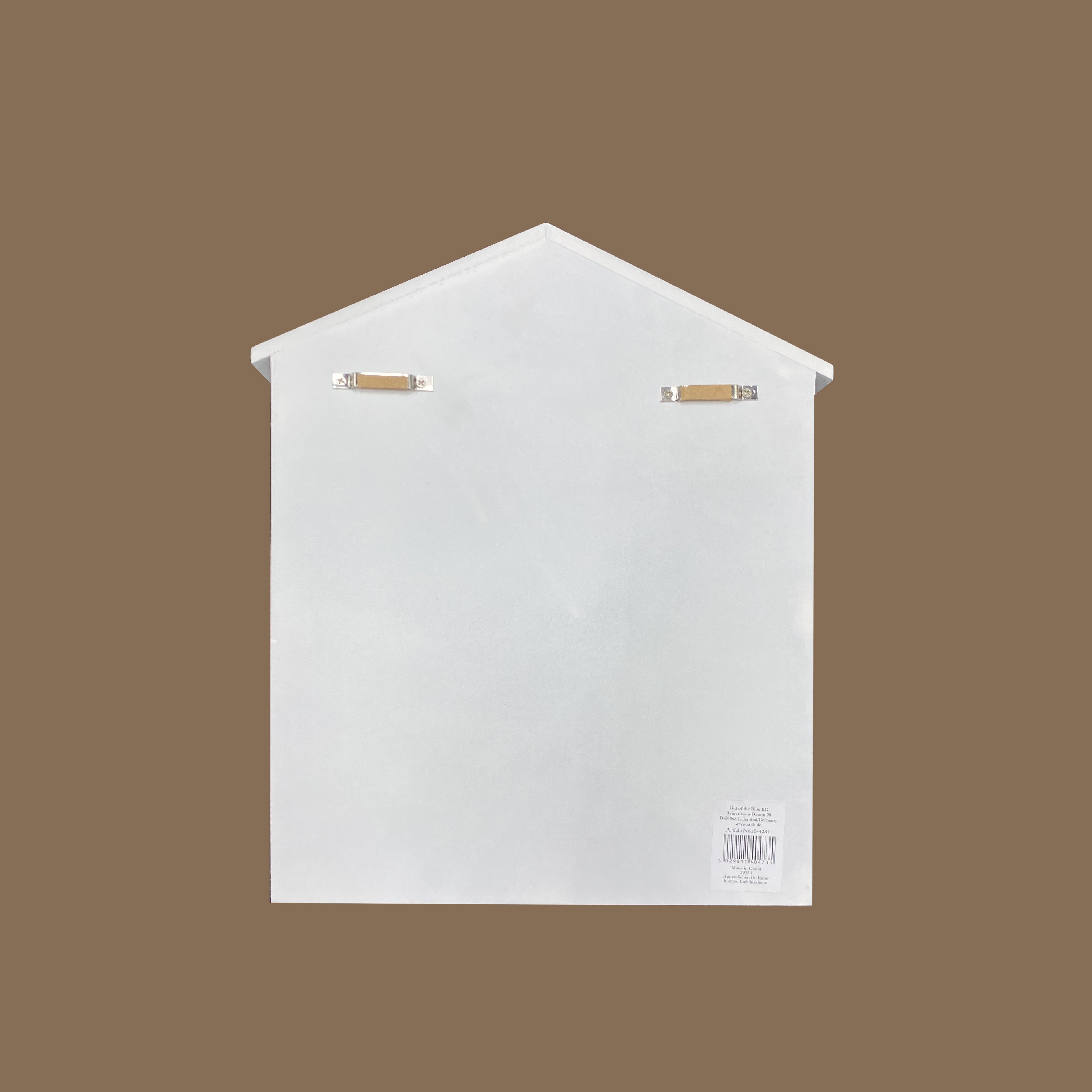 Boîte à clés 144234 en bois blanc 24 x 6 x 29.5 cm avec 6 pinces
