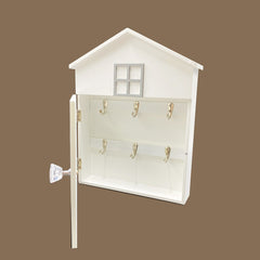 Boîte à clés 144234 en bois blanc 24 x 6 x 29.5 cm avec 6 pinces