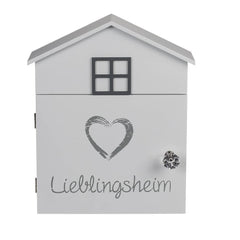 Boîte à clés 144234 en bois blanc 24 x 6 x 29.5 cm avec 6 pinces