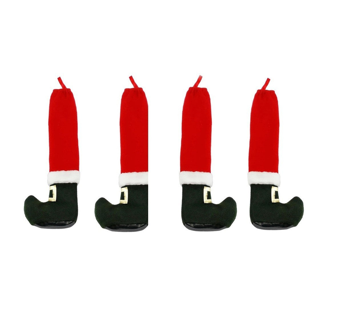 Set de 4 couvre-pieds de Noël 6145015 revêtement pour chaise pied du Père Noël