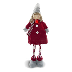 Fille en polyester 75h cm 368007 robe rouge de Noël et la lumière dans l’écharpe