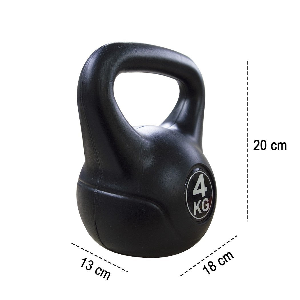 Kettlebell fitness 4kg en pvc 186946 avec sable et poignée anti-frottement