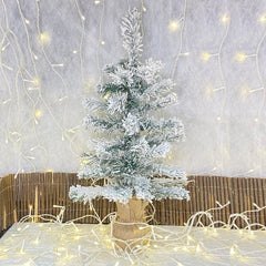 Arbre de Noël 60h cm enneigé 309018 avec base de jute, 42 branches pliantes PVC