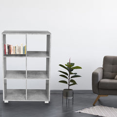 Bibliothèque en bois KUBO à cases avec 6 étagères équipées de pieds 60x24xH99 cm