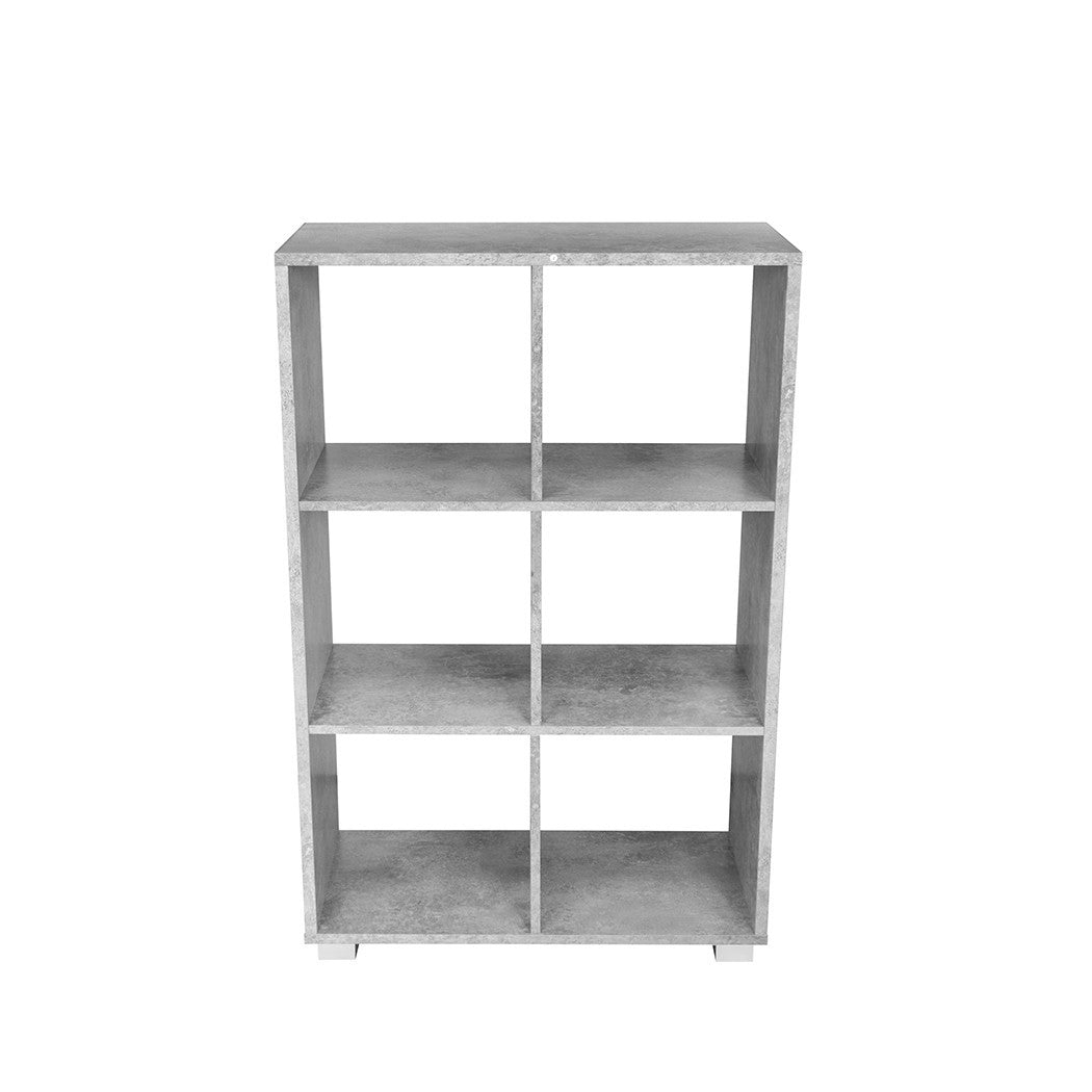 Bibliothèque en bois KUBO à cases avec 6 étagères équipées de pieds 60x24xH99 cm