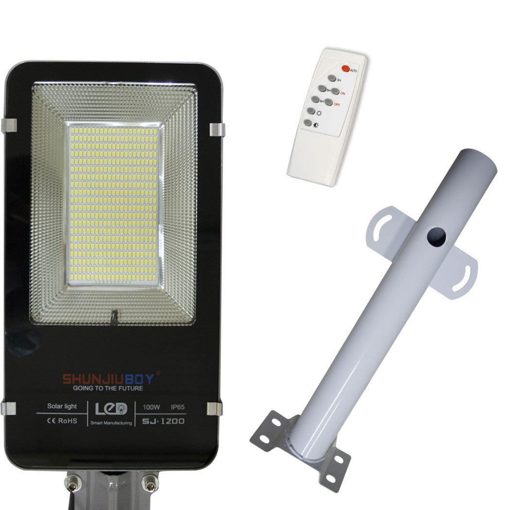 Lampadaire lumineux led route 100W support 061007 panneau solaire crépusculaire