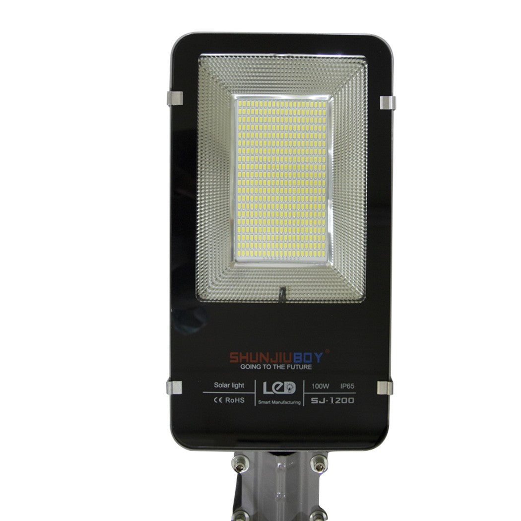 Lampadaire lumineux led route 100W support 061007 panneau solaire crépusculaire
