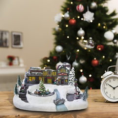 Village de Noël décoration TRAIN 361001 mouvement lumières et musique 37x27x21cm