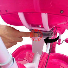 Tricycle poussoir enfants LT916 double frein et siège pivotant devant maman