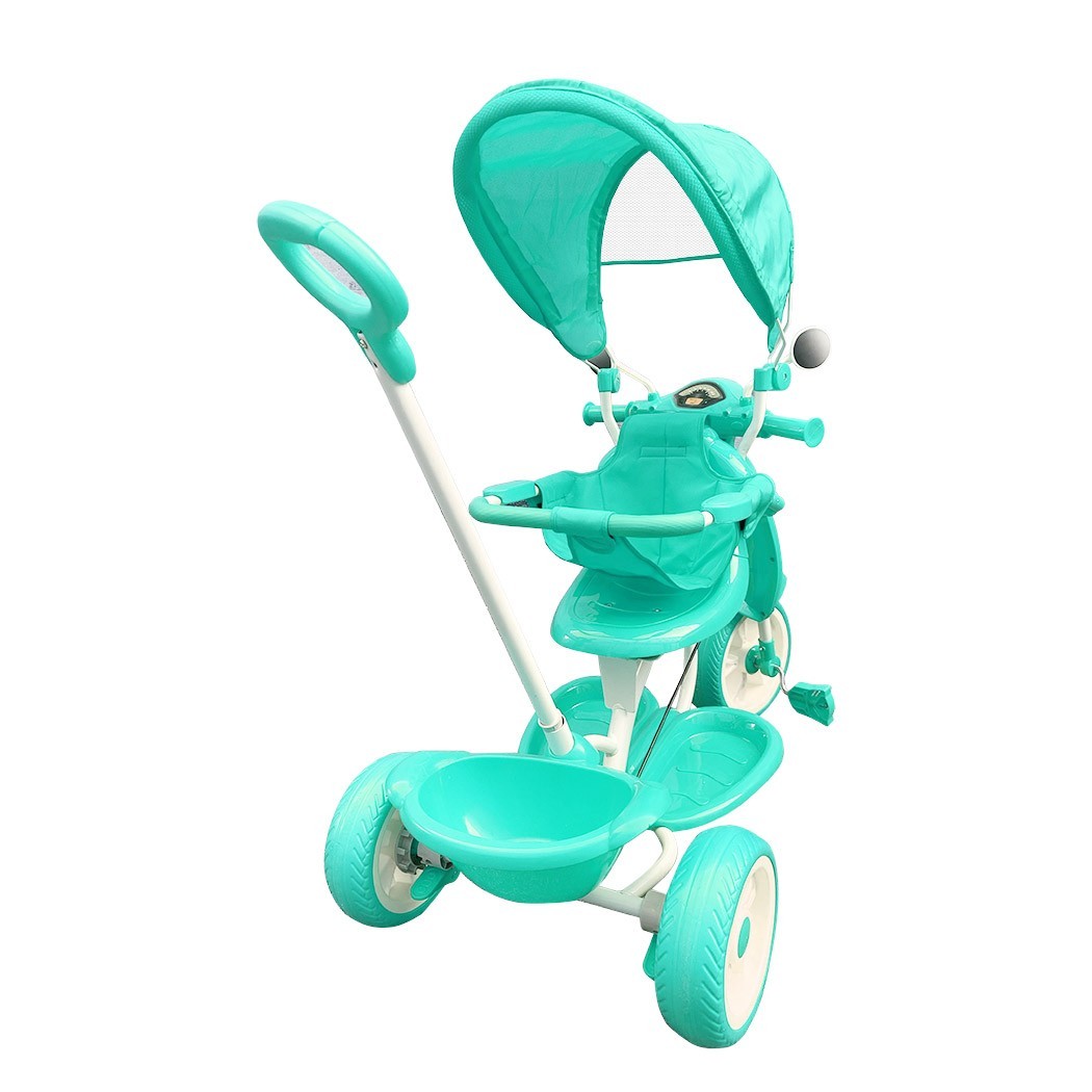 Tricycle poussoir enfants LT916 double frein et siège pivotant devant maman