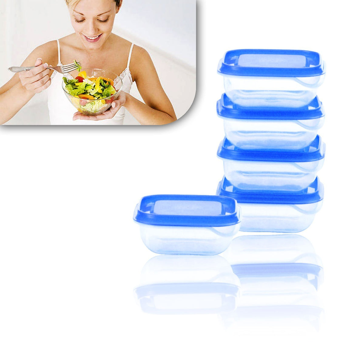 Set 5 récipients en plastique 350 mL - avec couvercles hermétiques 671815